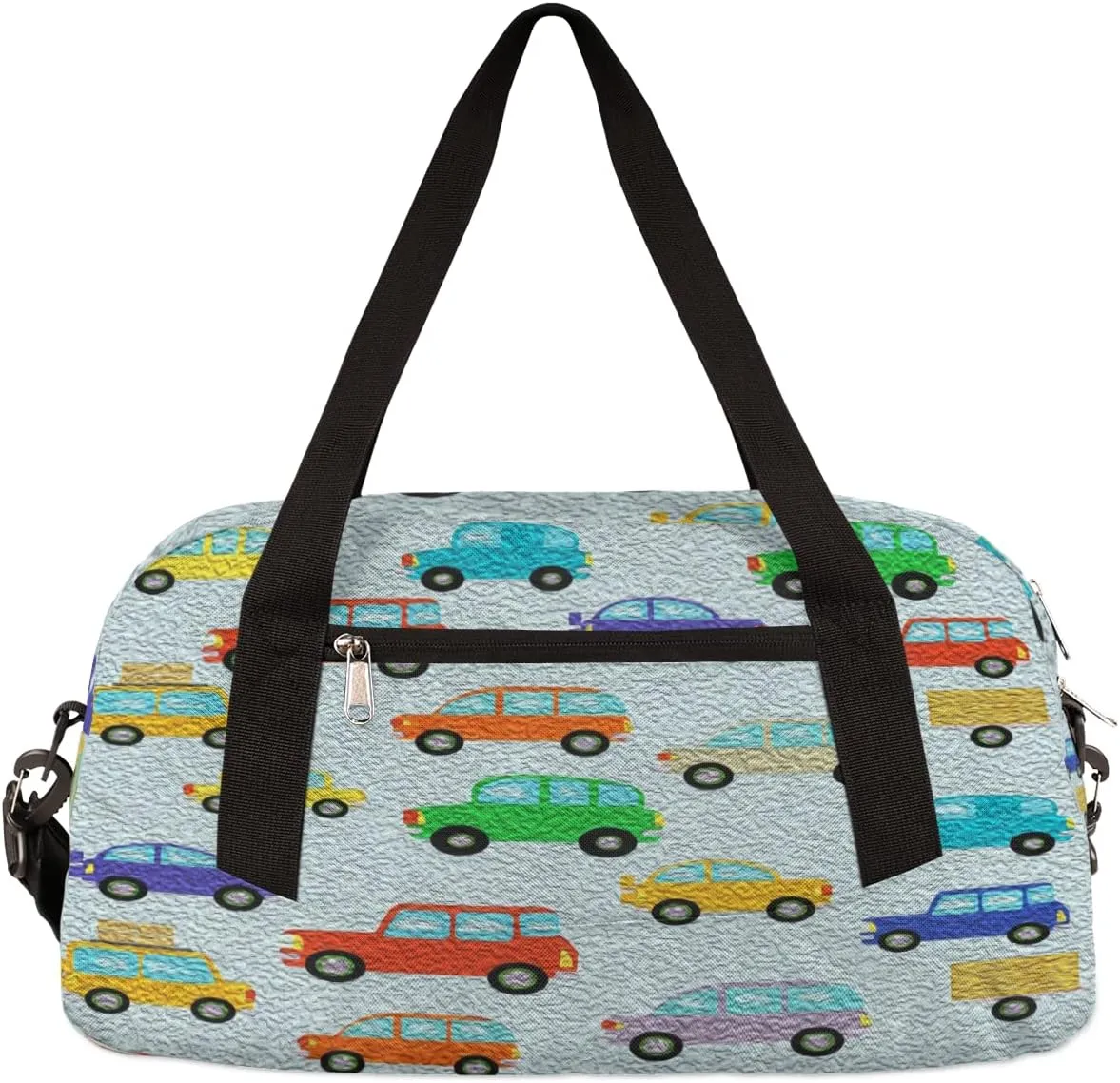Cute Car Kids Duffel Bag for Girls Boys Teens, Car Oil Painting Dance Bag Overnight Small Duffel Bag Carry On Weekend Sports Gym Travel Bag for School Practice Gymnastics Ballet
