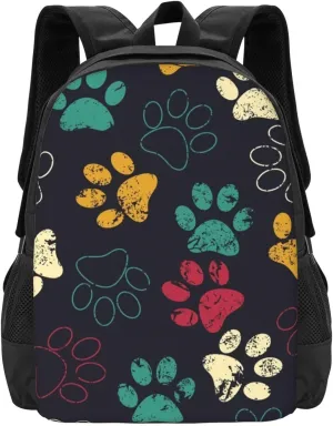 Cute Colorful Paw Print Lightweight Packable Backpack Travel Casual Large Capacity Daypack Foldable Backpack For Men Women