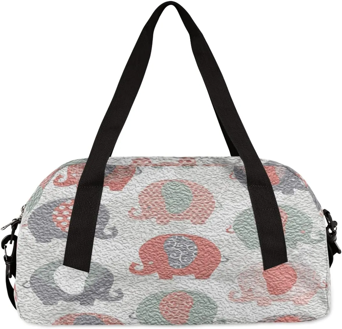 Cute Elephant Kids Duffel Bag for Girls Boys Teens, Elephant Oil Painting Dance Bag Overnight Small Duffel Bag Carry On Weekend Sports Gym Travel Bag for School Practice Gymnastics Ballet