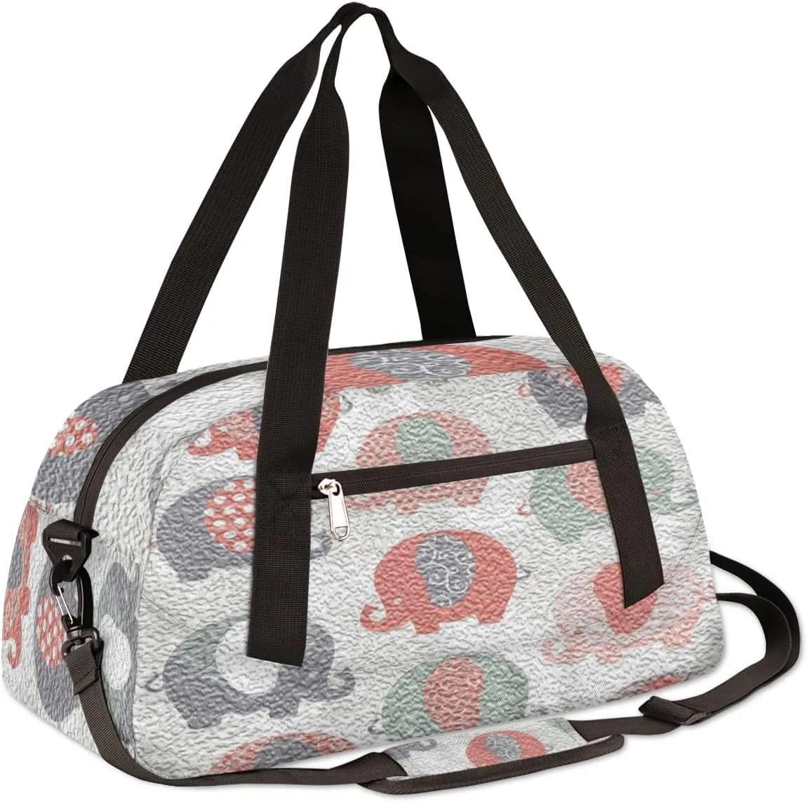Cute Elephant Kids Duffel Bag for Girls Boys Teens, Elephant Oil Painting Dance Bag Overnight Small Duffel Bag Carry On Weekend Sports Gym Travel Bag for School Practice Gymnastics Ballet