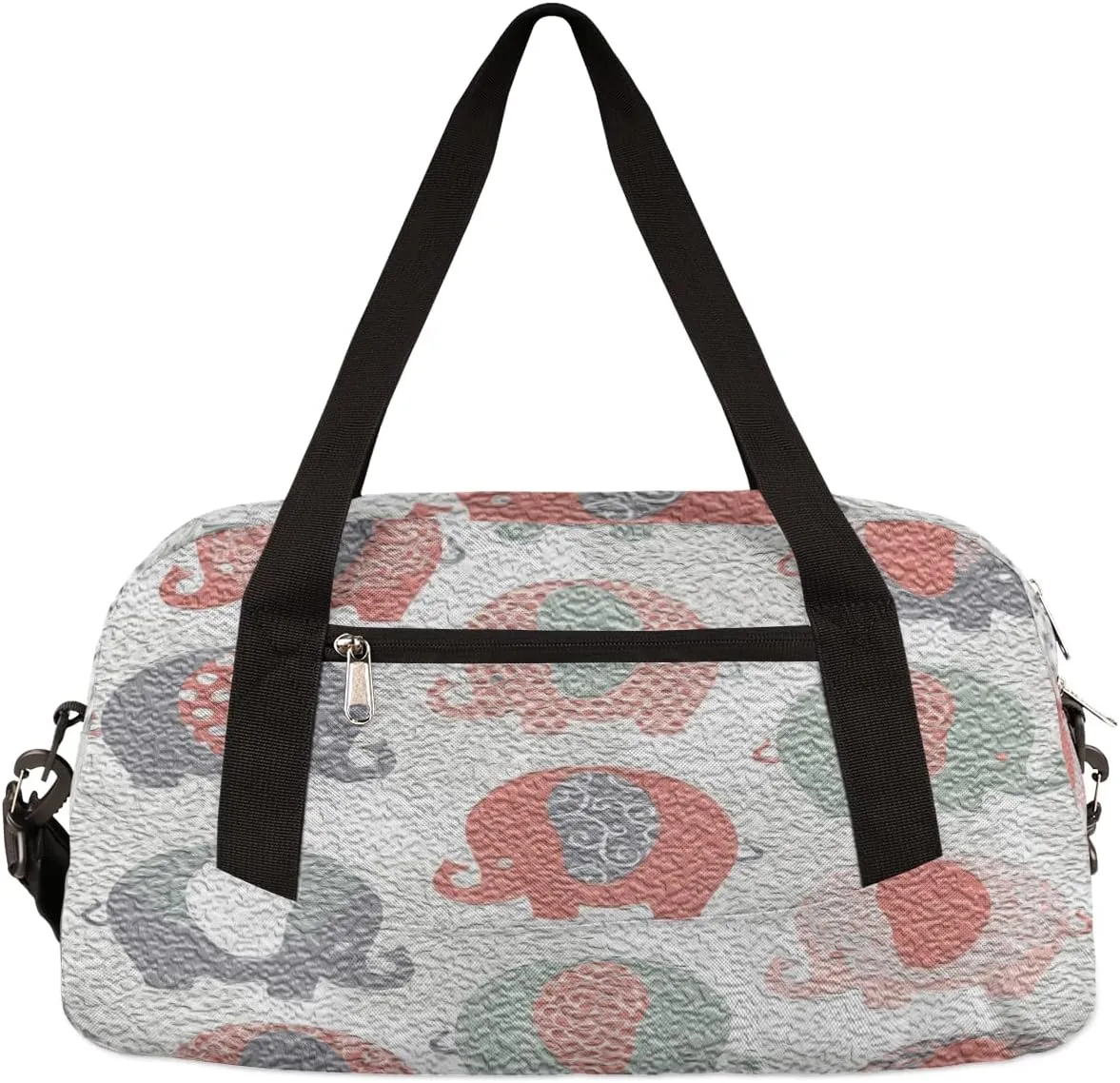 Cute Elephant Kids Duffel Bag for Girls Boys Teens, Elephant Oil Painting Dance Bag Overnight Small Duffel Bag Carry On Weekend Sports Gym Travel Bag for School Practice Gymnastics Ballet