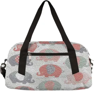 Cute Elephant Kids Duffel Bag for Girls Boys Teens, Elephant Oil Painting Dance Bag Overnight Small Duffel Bag Carry On Weekend Sports Gym Travel Bag for School Practice Gymnastics Ballet