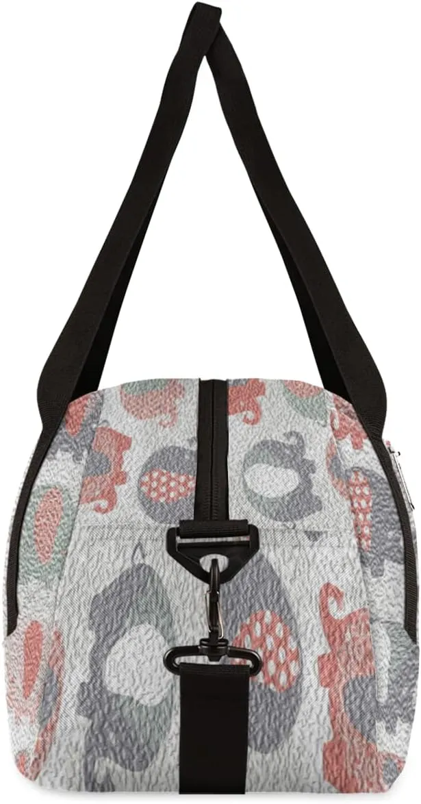 Cute Elephant Kids Duffel Bag for Girls Boys Teens, Elephant Oil Painting Dance Bag Overnight Small Duffel Bag Carry On Weekend Sports Gym Travel Bag for School Practice Gymnastics Ballet