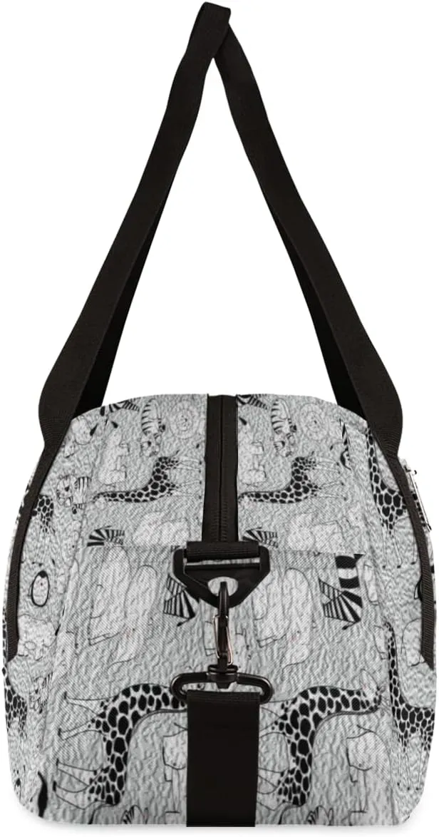 Cute Elephant Zebra Penguin Kids Duffel Bag for Girls Boys, Animals Oil Painting Dance Bag Overnight Small Duffel Bag Carry On Weekend Sports Gym Travel Bag for School Practice Gymnastics Ballet