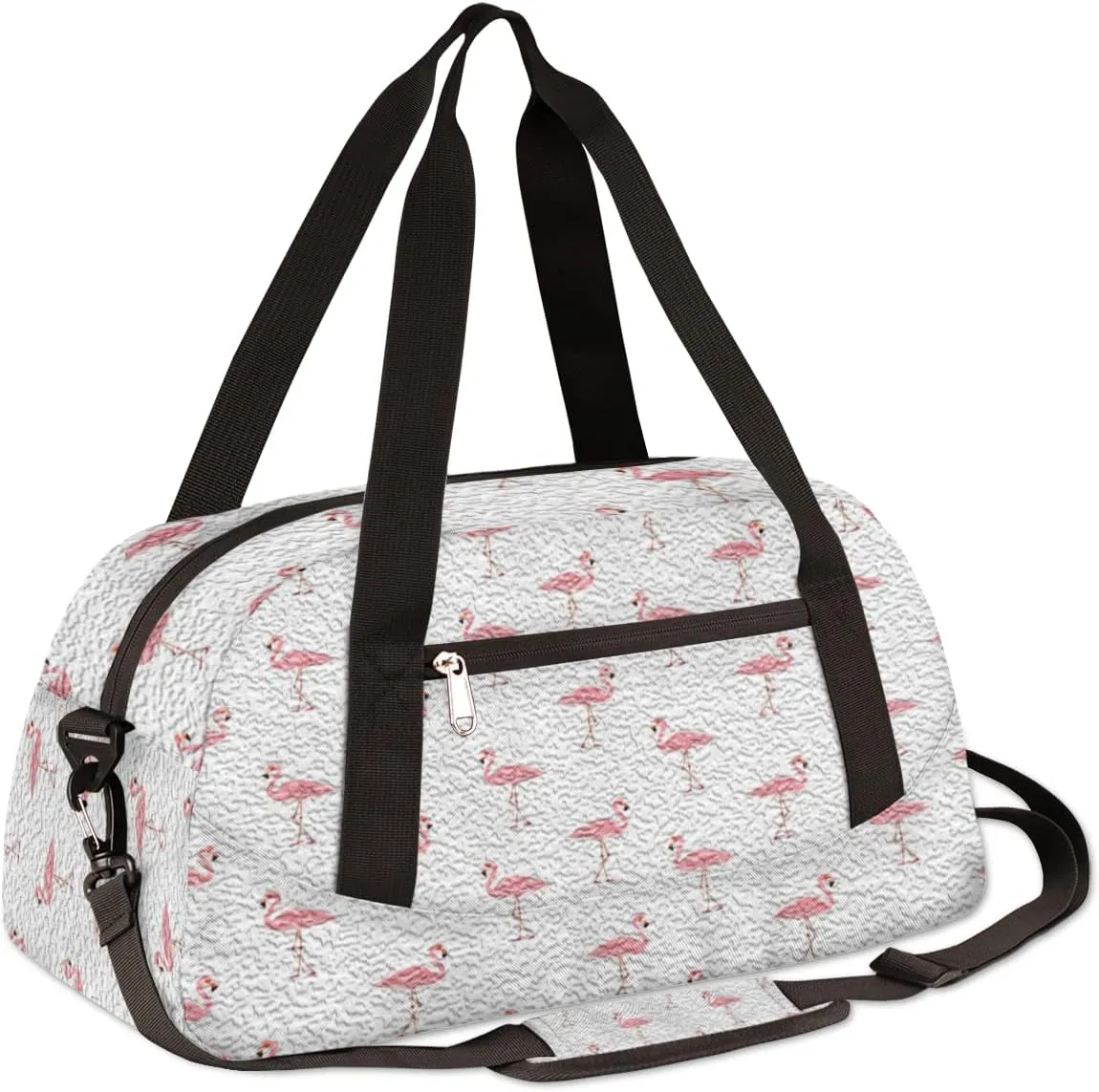 Cute Flamingo Kids Duffel Bag for Girls Boys Teens, Flamingo Oil Painting Dance Bag Overnight Small Duffel Bag Carry On Weekend Sports Gym Travel Bag for School Practice Gymnastics Ballet
