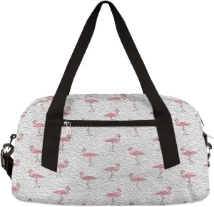 Cute Flamingo Kids Duffel Bag for Girls Boys Teens, Flamingo Oil Painting Dance Bag Overnight Small Duffel Bag Carry On Weekend Sports Gym Travel Bag for School Practice Gymnastics Ballet
