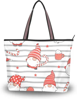 Cute-gnomes-christmas Fashion Shoulder Bags Tote Bags Handbags For Women, L