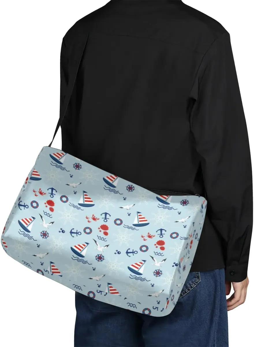 Cute Marine Anchor Pattern Small Gym Bag for Men Women Workout Sport Duffle Bag Waterproof Weekender Overnight Bag Lightweight Carry on Tote Bag Crossbody Shoulder Travel Bag for Swim Yoge Dance