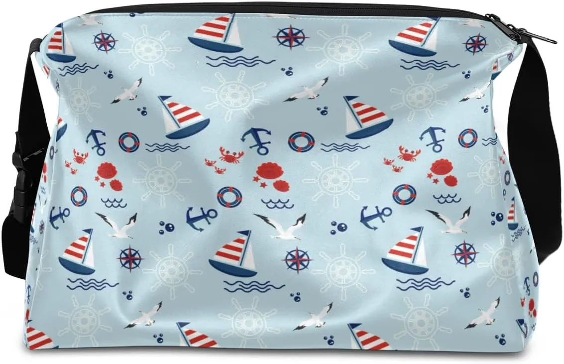 Cute Marine Anchor Pattern Small Gym Bag for Men Women Workout Sport Duffle Bag Waterproof Weekender Overnight Bag Lightweight Carry on Tote Bag Crossbody Shoulder Travel Bag for Swim Yoge Dance