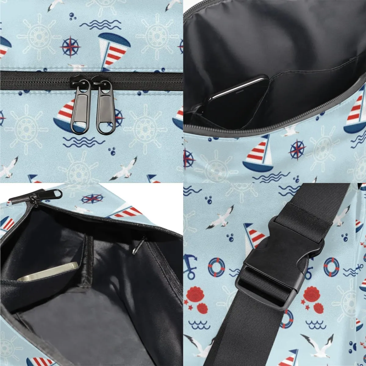Cute Marine Anchor Pattern Small Gym Bag for Men Women Workout Sport Duffle Bag Waterproof Weekender Overnight Bag Lightweight Carry on Tote Bag Crossbody Shoulder Travel Bag for Swim Yoge Dance