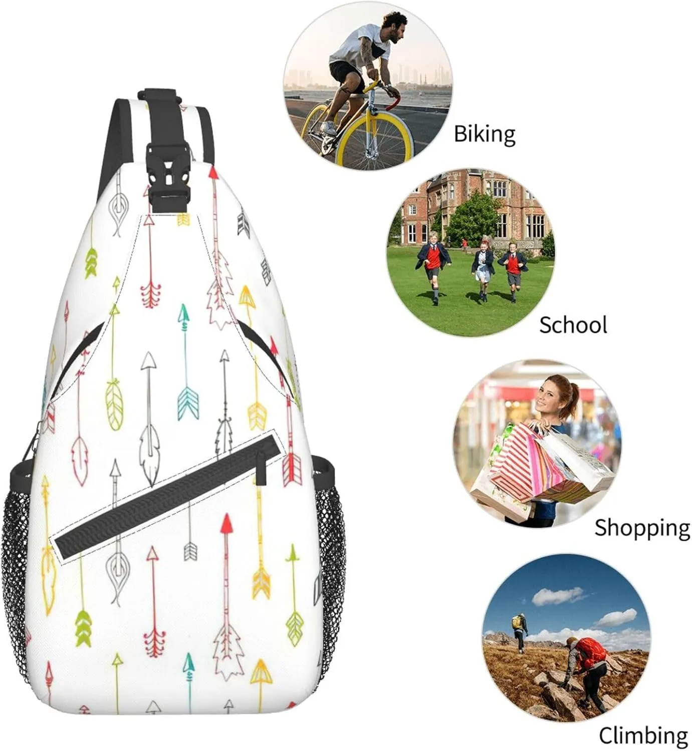 Dachshund Dog Crossbody Sling Backpack Sling Bag Travel Hiking Chest Bag Daypack For Women Men