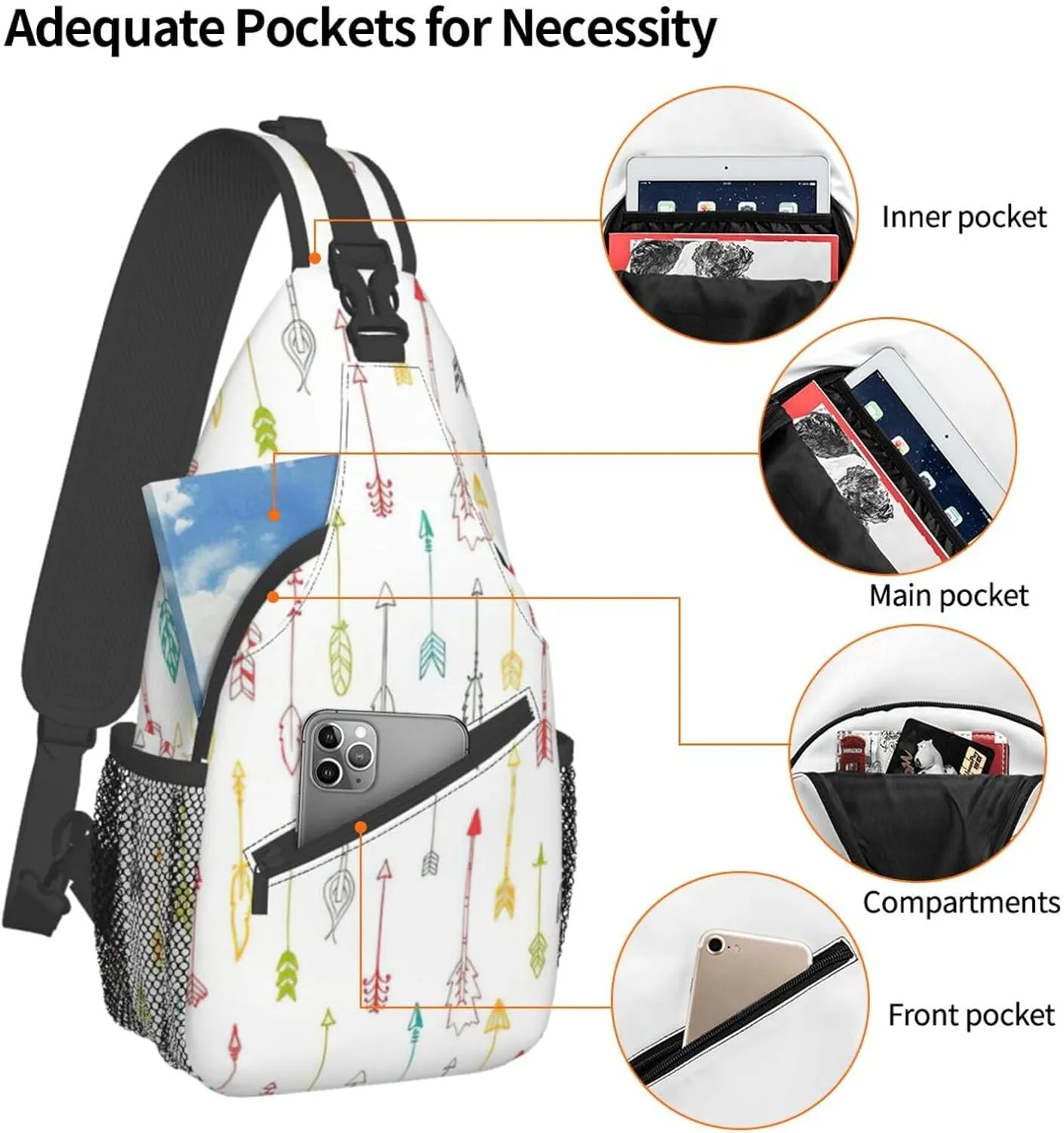 Dachshund Dog Crossbody Sling Backpack Sling Bag Travel Hiking Chest Bag Daypack For Women Men