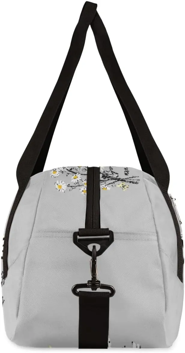 Daisy Butterfly Personalized Kids Duffel Bag for Girls Boys, Daisy Debris Custom Dance Bag Overnight Small Duffel Bag Carry On Weekend Sports Travel Bag for School Practice Gymnastics Ballet
