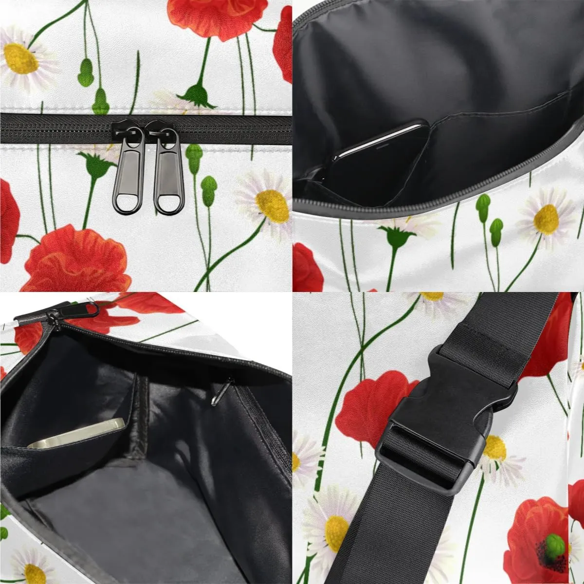 Daisy Flower Small Gym Bag for Men Women Workout Sport Duffle Bag Waterproof Weekender Overnight Bag Lightweight Carry on Tote Bag Crossbody Shoulder Travel Bag for Swim Yoge Dance