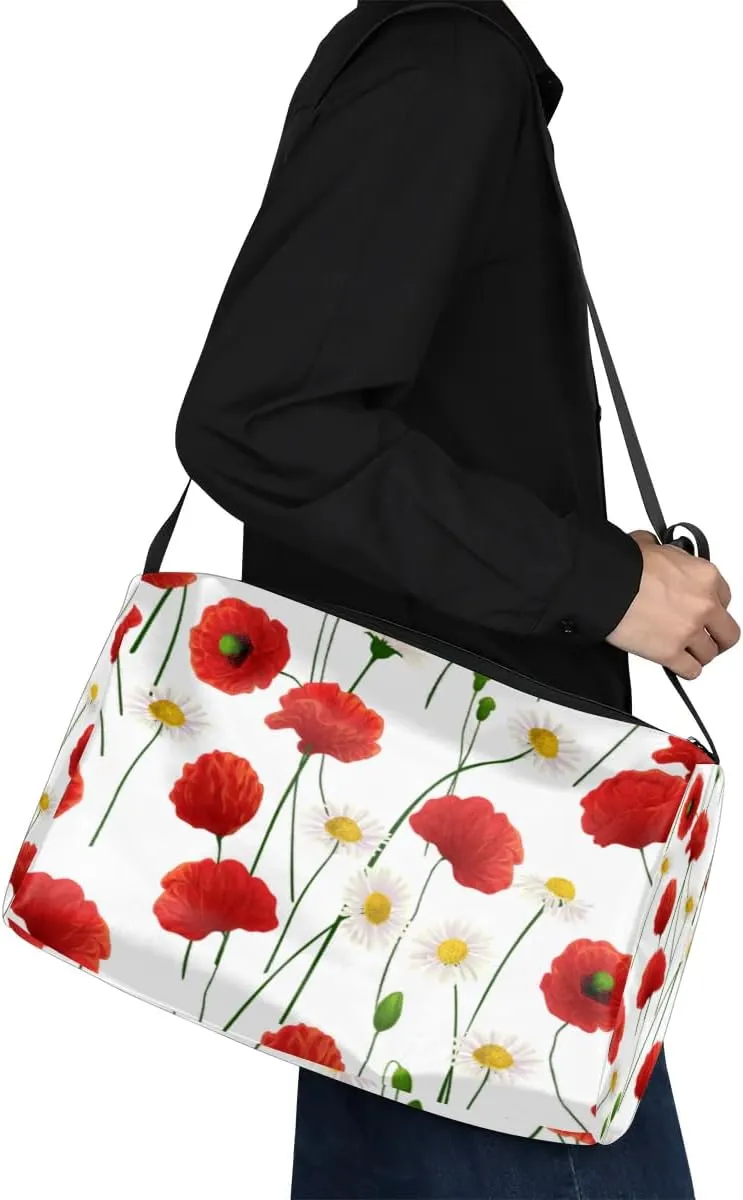 Daisy Flower Small Gym Bag for Men Women Workout Sport Duffle Bag Waterproof Weekender Overnight Bag Lightweight Carry on Tote Bag Crossbody Shoulder Travel Bag for Swim Yoge Dance