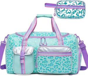 Dance Bag for Girls Overnight Bag Kids Duffle Bag Girls Kids Travel Bag with Toiletry Bag Girls Weekender Bag Gym Sports Bag with Shoes Compartment