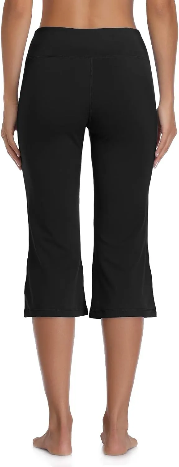 DAYOUNG Bootcut Yoga Pants for Women Tummy Control Workout Bootleg Pants High Waist 4 Way Stretch Pants