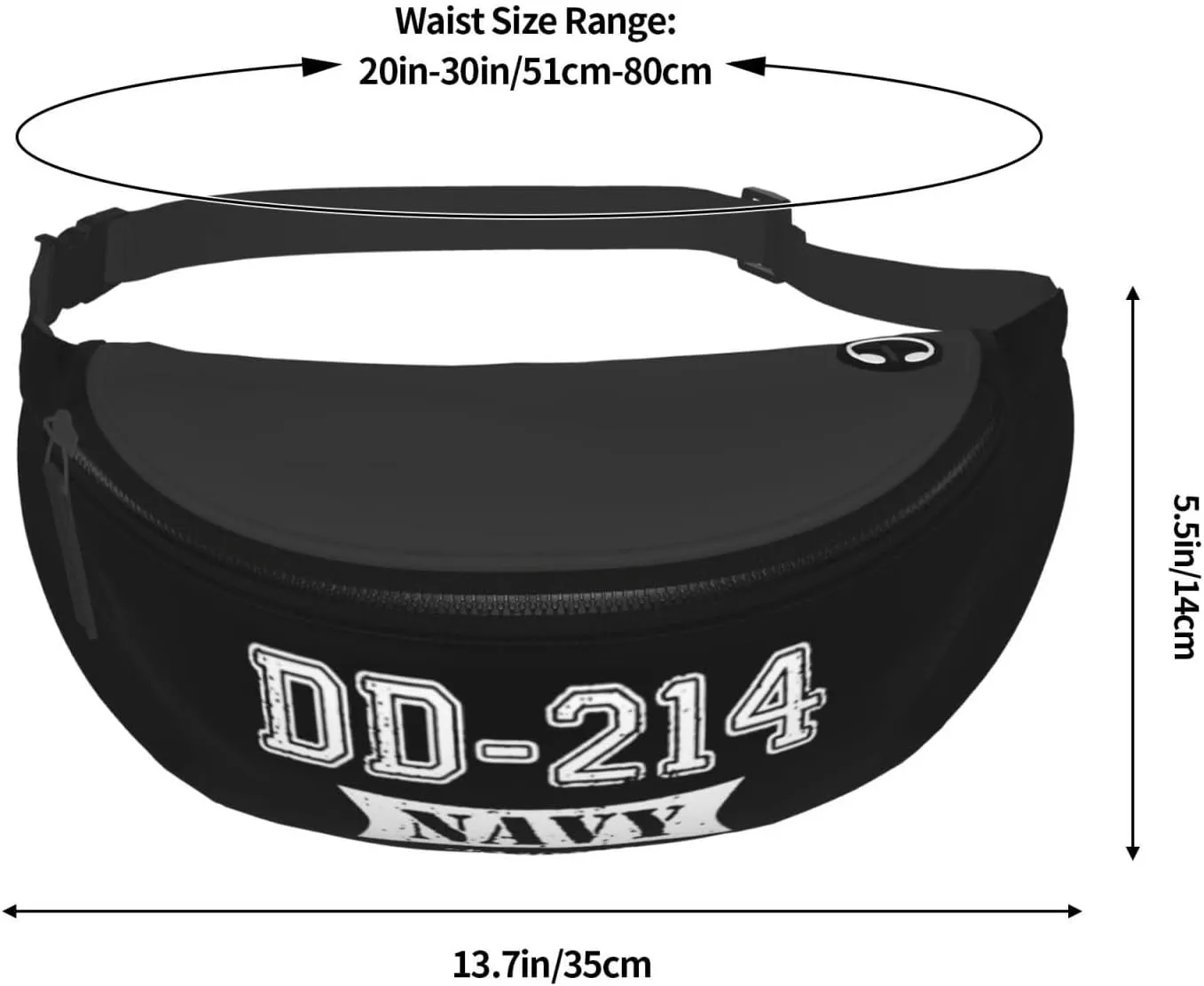 Dd-214 Navy Alumni Unisex Leisure Waist Bag Outdoor Sports Running Waist Bag Business Travel Mobile Phone Bag