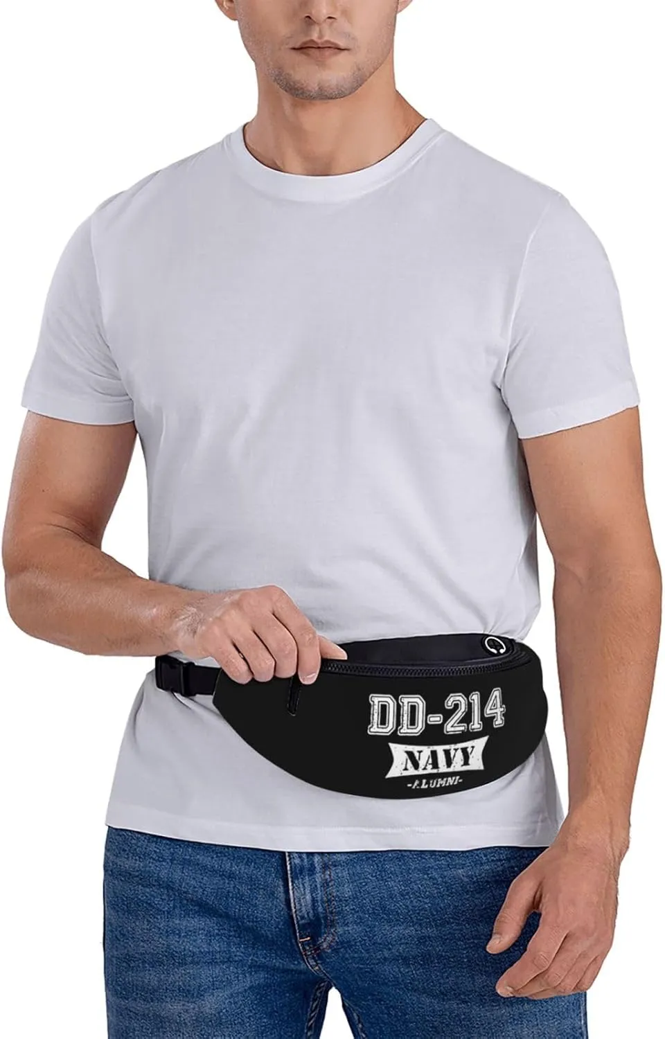 Dd-214 Navy Alumni Unisex Leisure Waist Bag Outdoor Sports Running Waist Bag Business Travel Mobile Phone Bag
