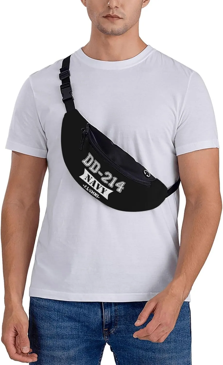 Dd-214 Navy Alumni Unisex Leisure Waist Bag Outdoor Sports Running Waist Bag Business Travel Mobile Phone Bag