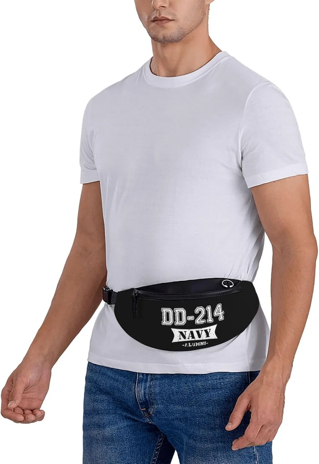 Dd-214 Navy Alumni Unisex Leisure Waist Bag Outdoor Sports Running Waist Bag Business Travel Mobile Phone Bag