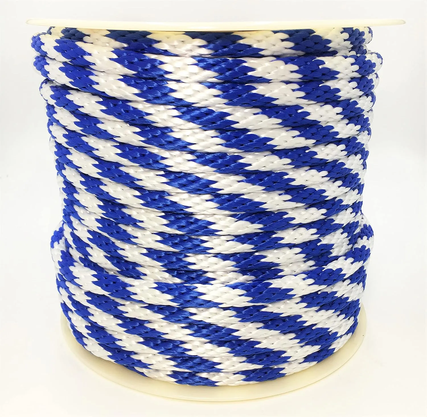 Derby Rope 1/2” x 300’ Solid Braid Multifilament Utility Propylene Rope, All Purpose MFP, Soft Touch Equestrian Derby Rope,Cord for Crafts, Sports, Landscaping, Horse Tack, Pets & Décor Blue and White