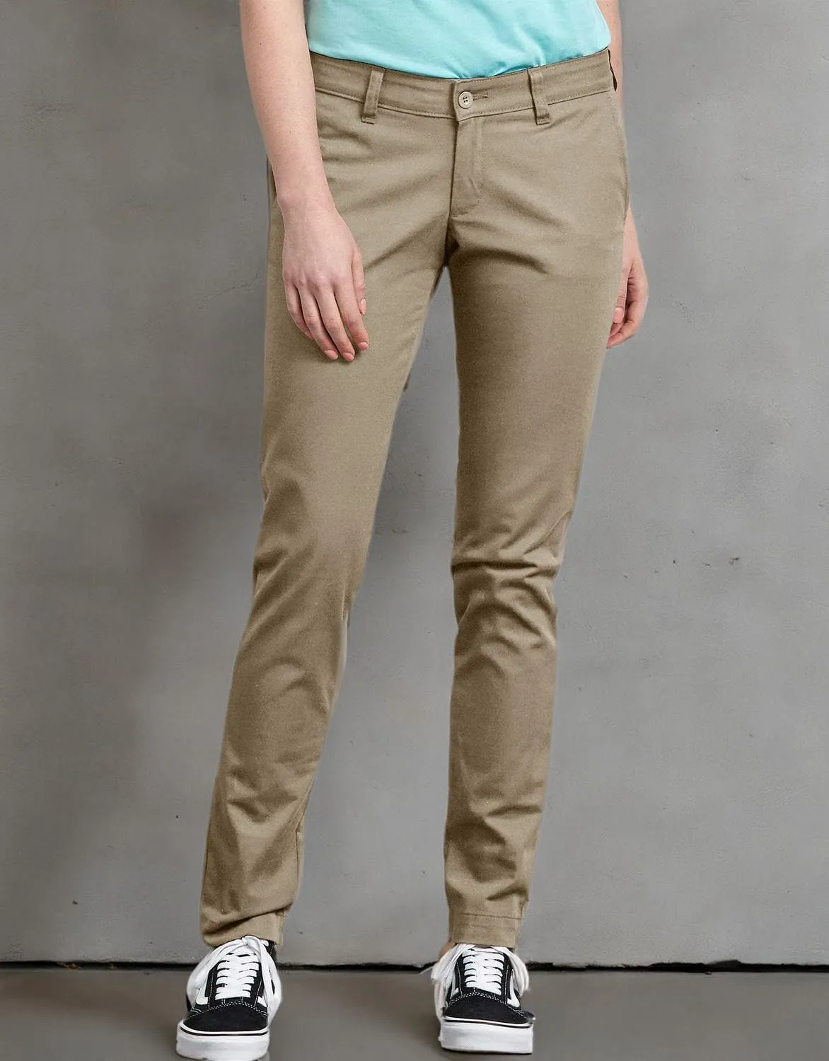 Dickies Women's Mid-Rise, Skinny Stretch Twill Pant