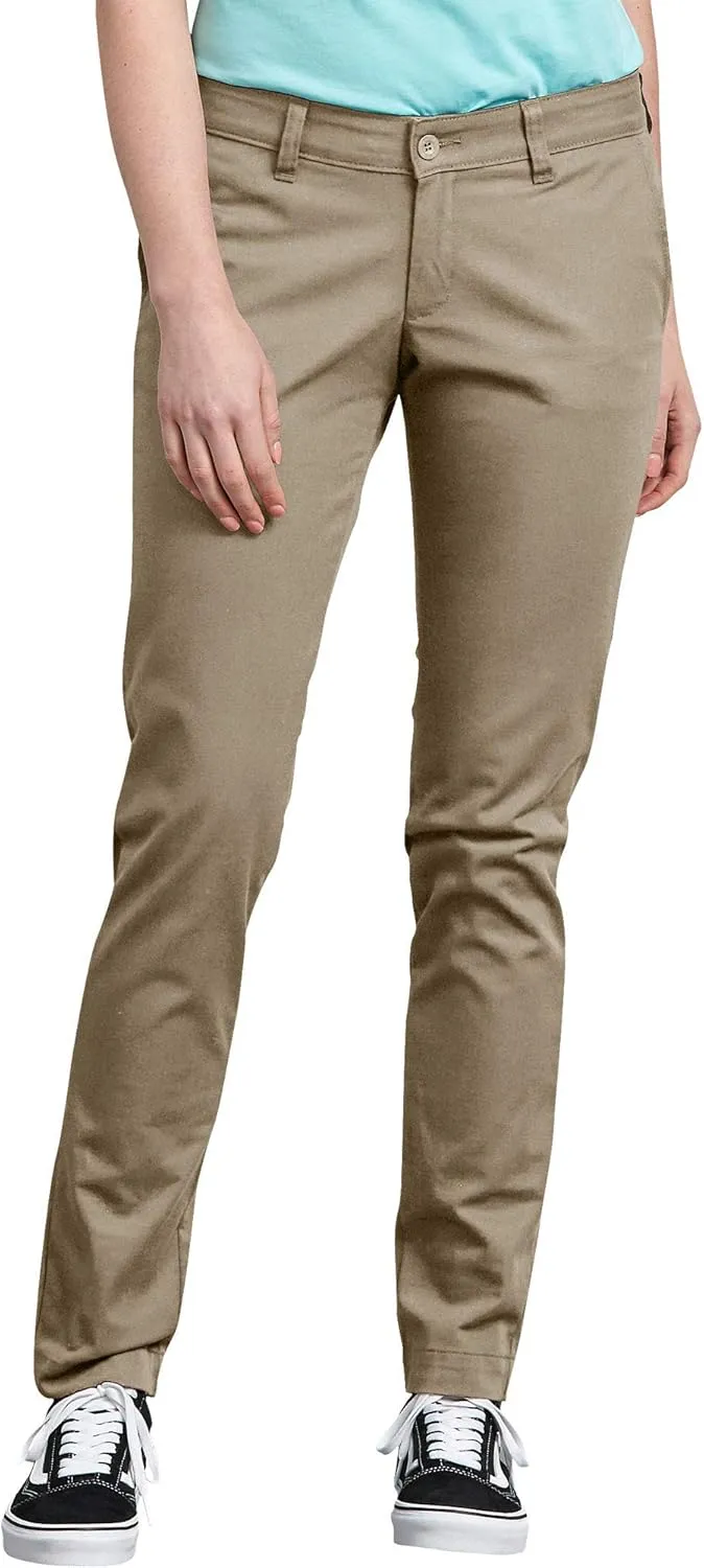Dickies Women's Mid-Rise, Skinny Stretch Twill Pant