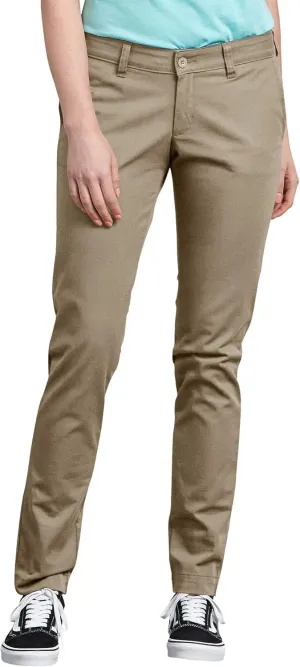 Dickies Women's Mid-Rise, Skinny Stretch Twill Pant
