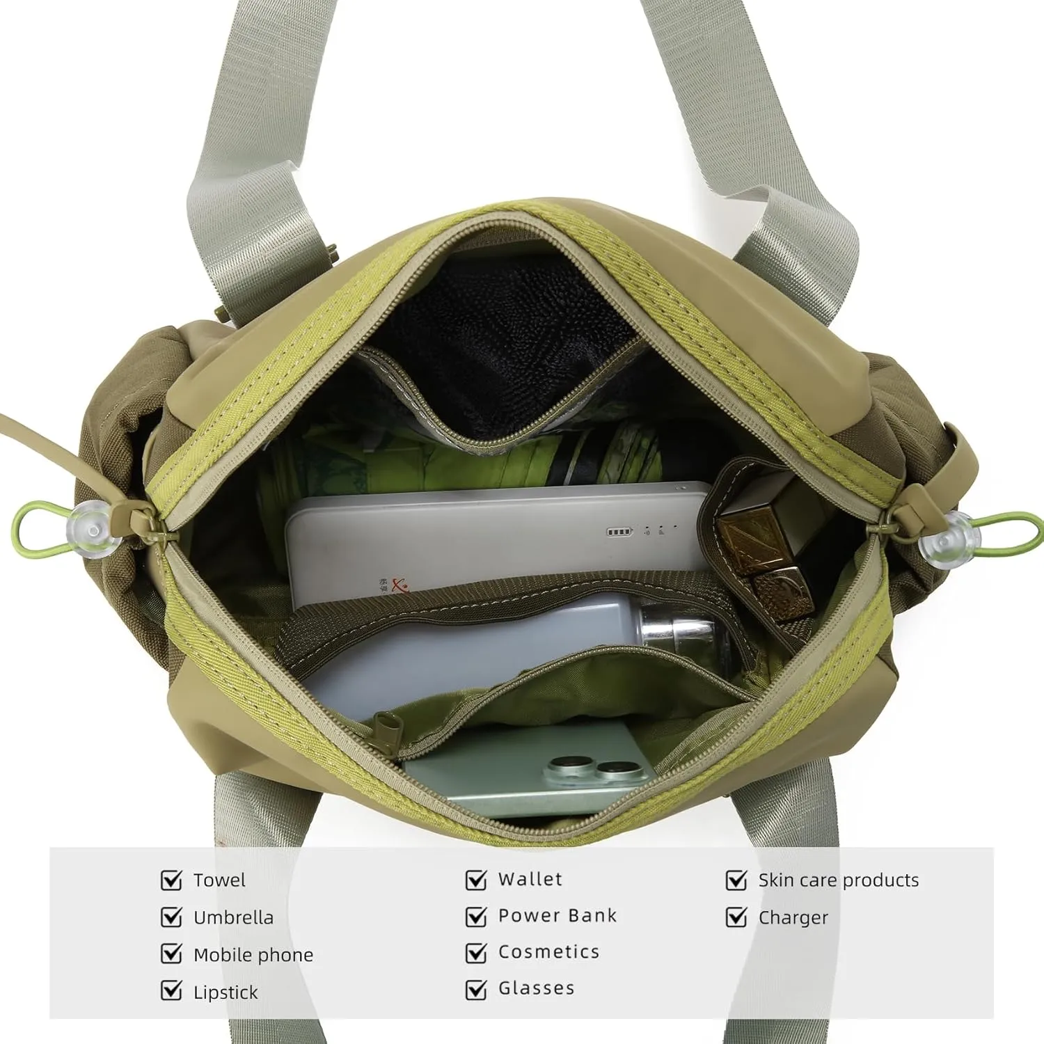 Didida Small Gym Bag for Women Girls,Waterproof Mini Gym Bag with Wet Compartment,Small Duffle Bag for Workout Sport Travel Weekender,Green
