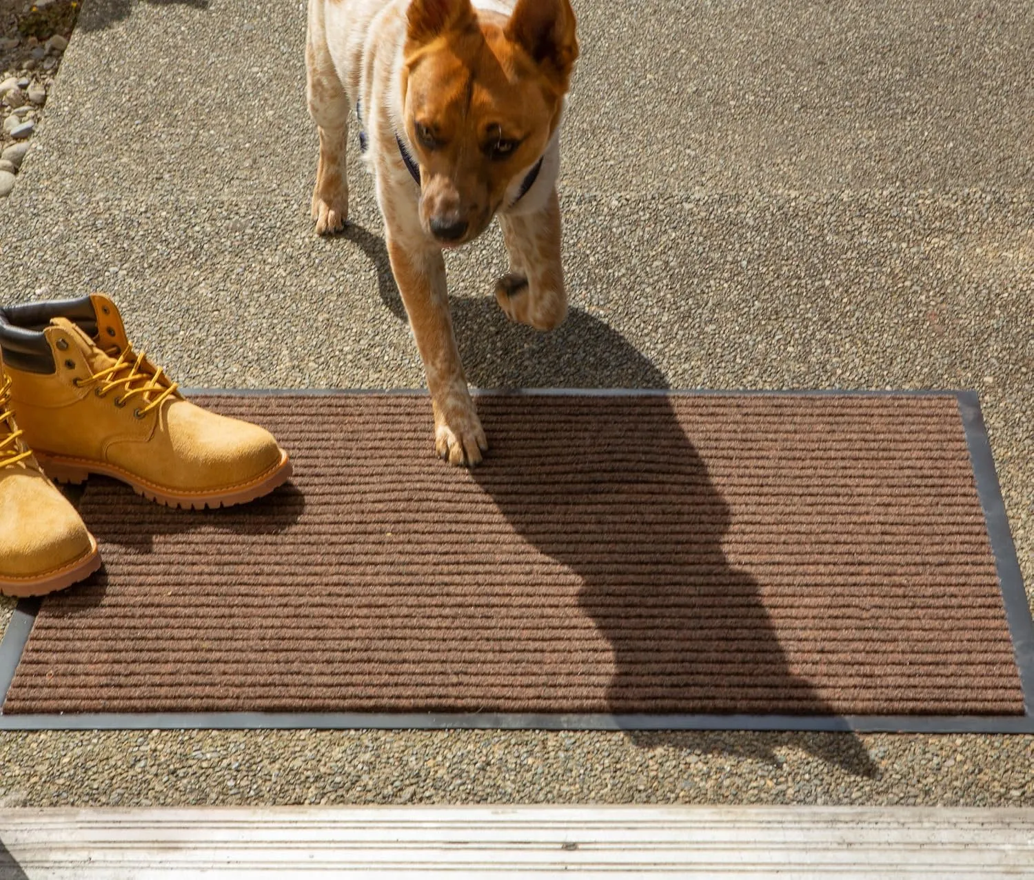 DII Durable Walk Off Utility Indoor/Outdoor Runner, 22x60, Brown