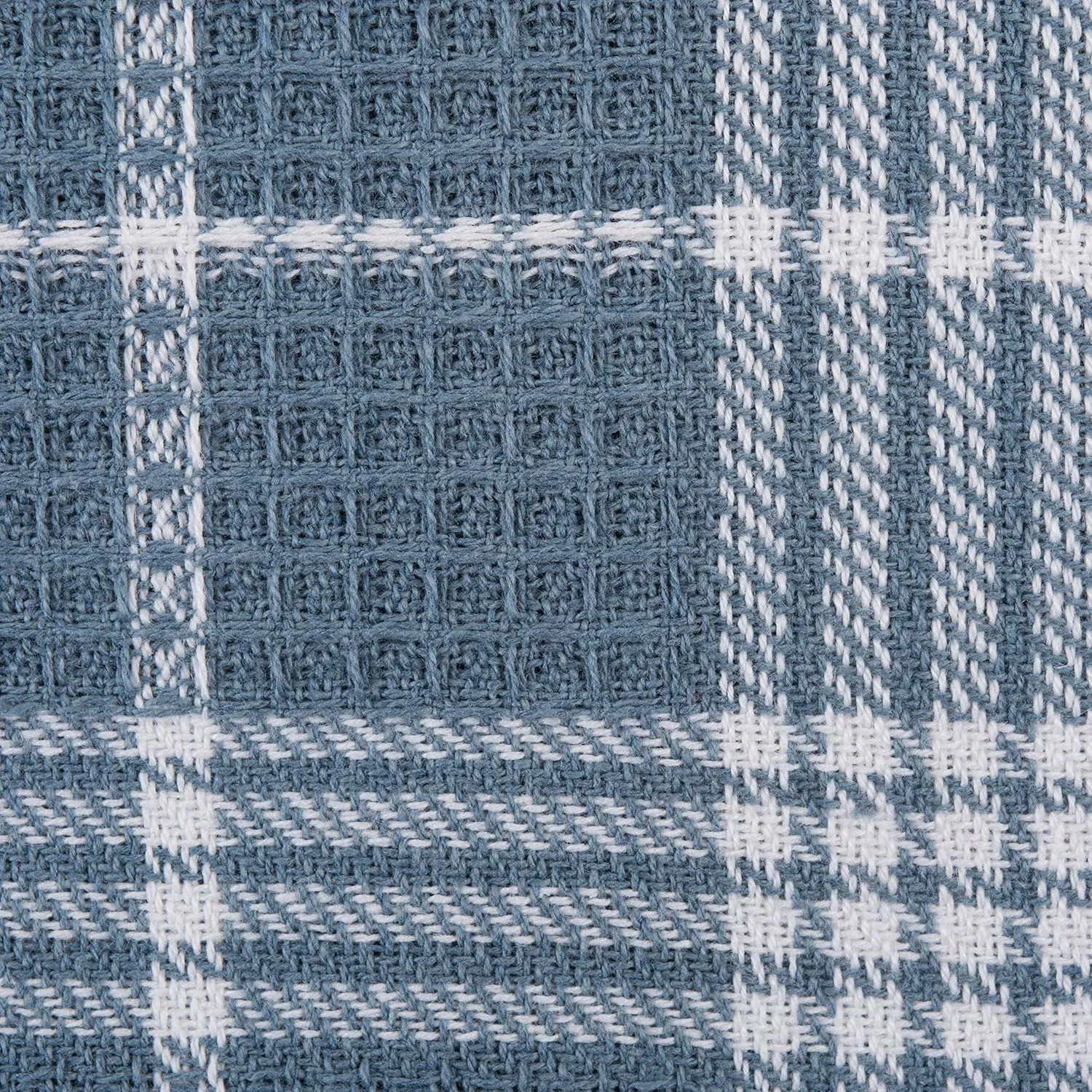 DII Waffle Weave Kitchen Collection100% Cotton, Machine Washable, Fast Drying and Absorbent, Dishcloth Set, 13x13, Blue 12 Piece