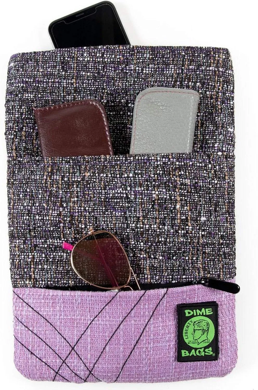 DIME BAGS Large Multi-Purpose Bag | Cross Body Hemp Purse with Adjustable Strap & Included