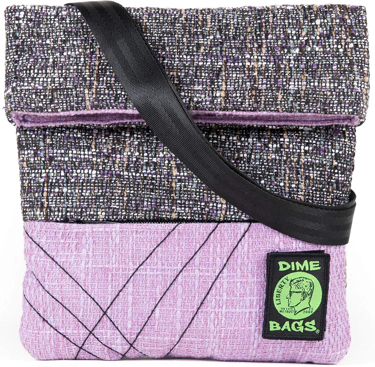 DIME BAGS Large Multi-Purpose Bag | Cross Body Hemp Purse with Adjustable Strap & Included