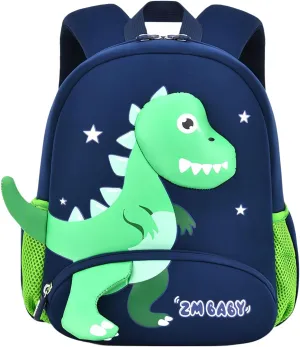 Dinosaur Anti-lost Backpack for Boys Kindergarten Preschool Bookbag with Safety Leash, Toddler Boys Backpack Daycare Bag, B-Dark-blue Green