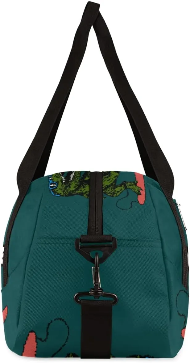 Dinosaur Cute Animal Personalized Kids Duffel Bag for Girls Boys, Dinosaur Debris Custom Dance Bag Overnight Small Duffel Bag Carry On Weekend Sports Travel Bag for School Practice Gymnastics Ballet
