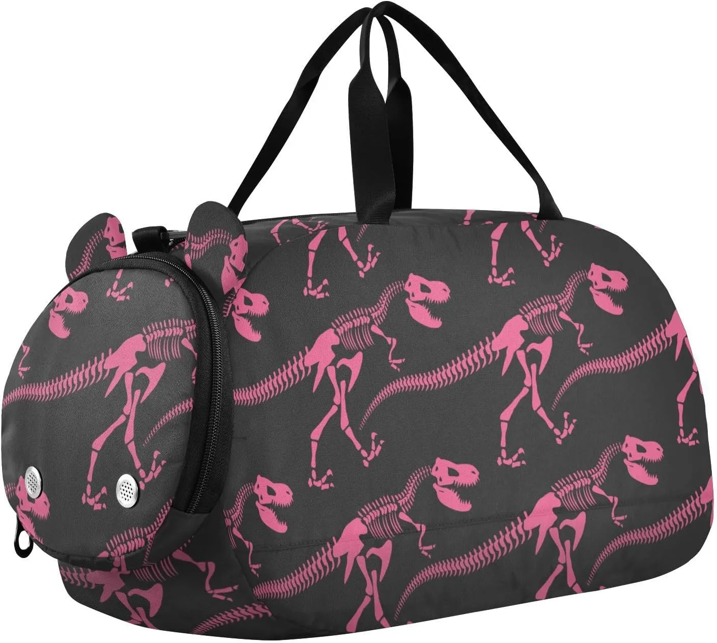 Dinosaur Skeleton Pink Duffel Bags for Boys Small Gym Bags for Teens Dance Bag for Girls