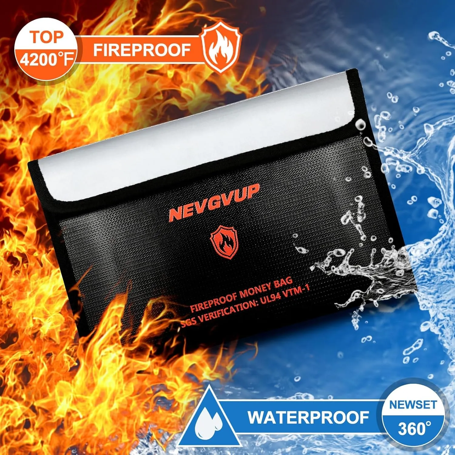 Diversion Book Safe with 4200°F Fireproof Money Bag and Combination Lock, 10.5" x 7.9" x 2.5" Fake Book Hidden Storage Safe, Hollow Secret Portable Metal Storage Box for Cash, Valuables