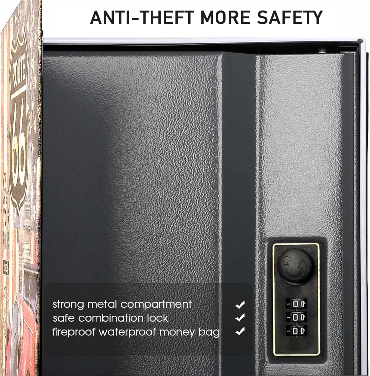 Diversion Book Safe with 4200°F Fireproof Money Bag and Combination Lock, 10.5" x 7.9" x 2.5" Fake Book Hidden Storage Safe, Hollow Secret Portable Metal Storage Box for Cash, Valuables