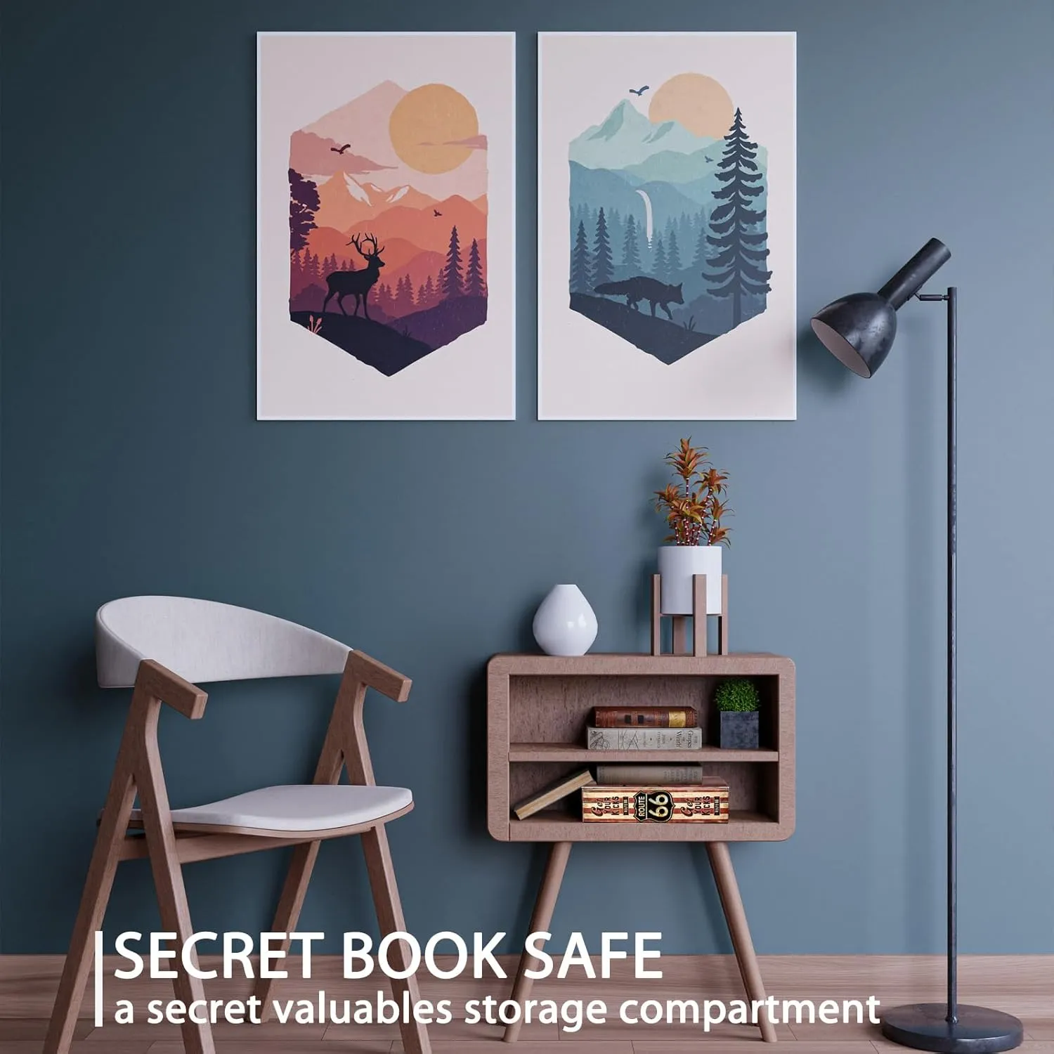 Diversion Book Safe with 4200°F Fireproof Money Bag and Combination Lock, 10.5" x 7.9" x 2.5" Fake Book Hidden Storage Safe, Hollow Secret Portable Metal Storage Box for Cash, Valuables