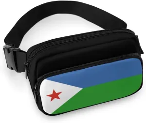 Djibouti Flag Unisex Mini Belt Bag with Adjustable Strap Small Fanny Pack Crossbody Chest Bag