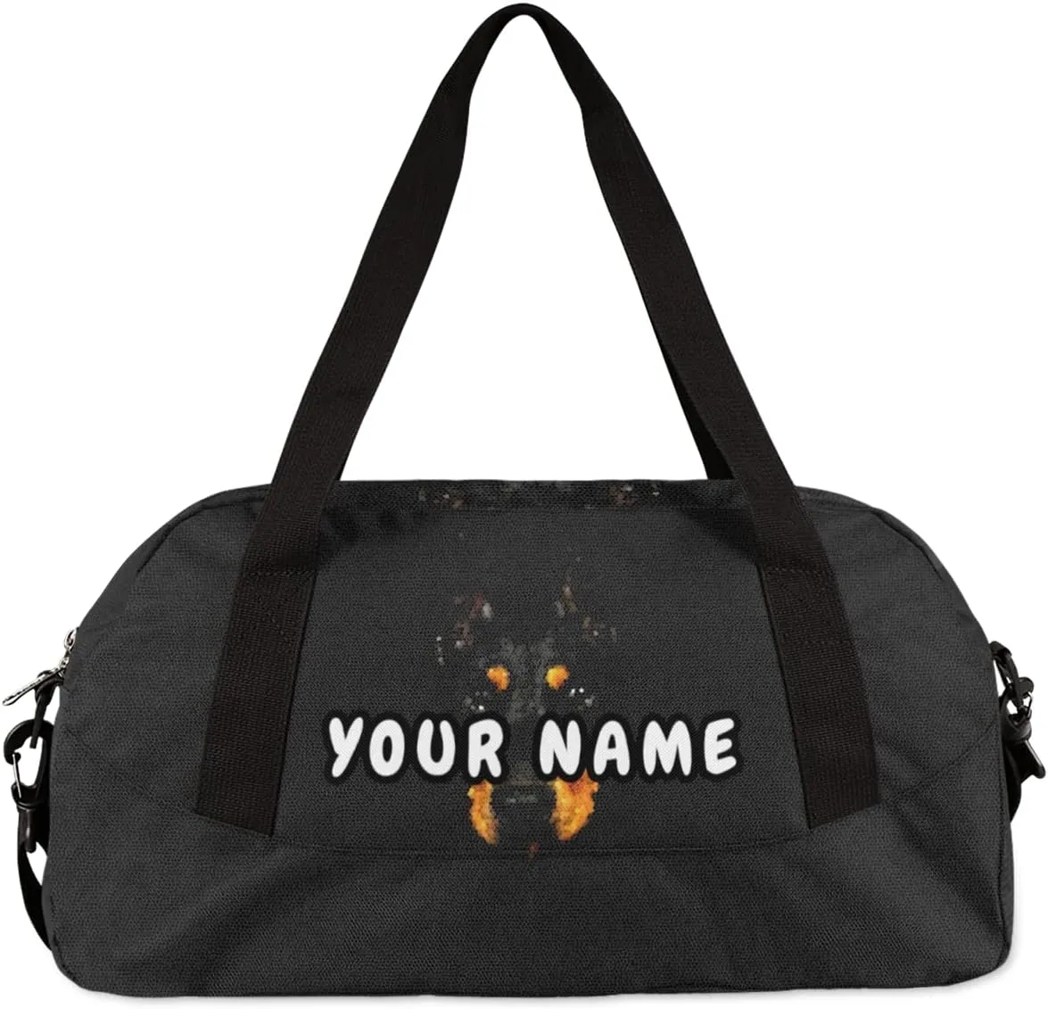 Doberman Pinscher Dog Personalized Kids Duffel Bag for Girls Boys, Dog Debris Custom Dance Bag Overnight Small Duffel Bag Carry On Weekend Sports Travel Bag for School Practice Gymnastics Ballet