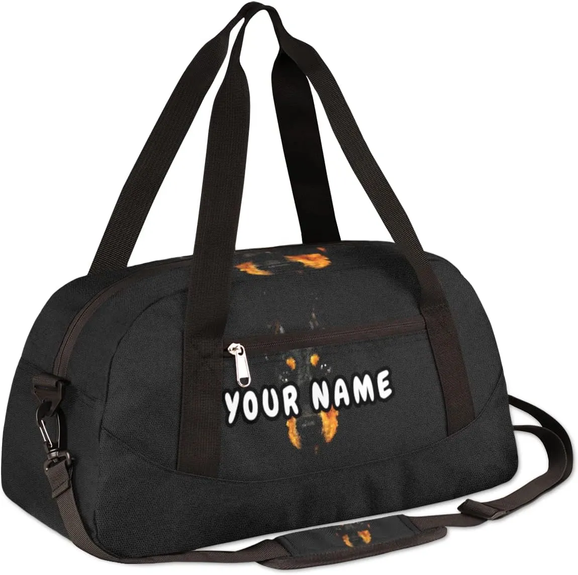 Doberman Pinscher Dog Personalized Kids Duffel Bag for Girls Boys, Dog Debris Custom Dance Bag Overnight Small Duffel Bag Carry On Weekend Sports Travel Bag for School Practice Gymnastics Ballet