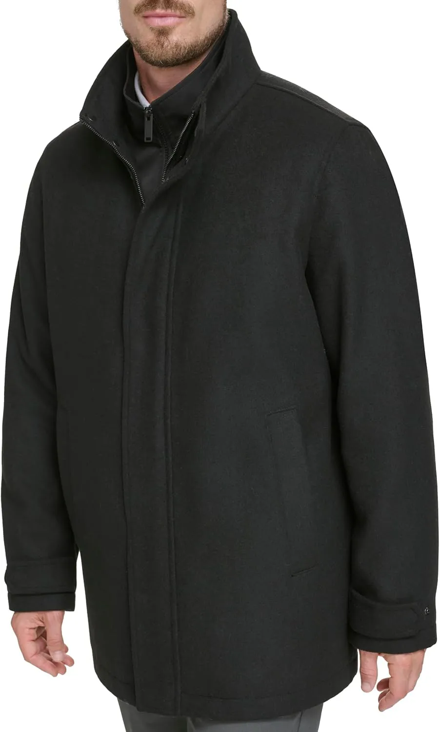 Dockers Men's Wool Melton Two Pocket Full Length Duffle Coat