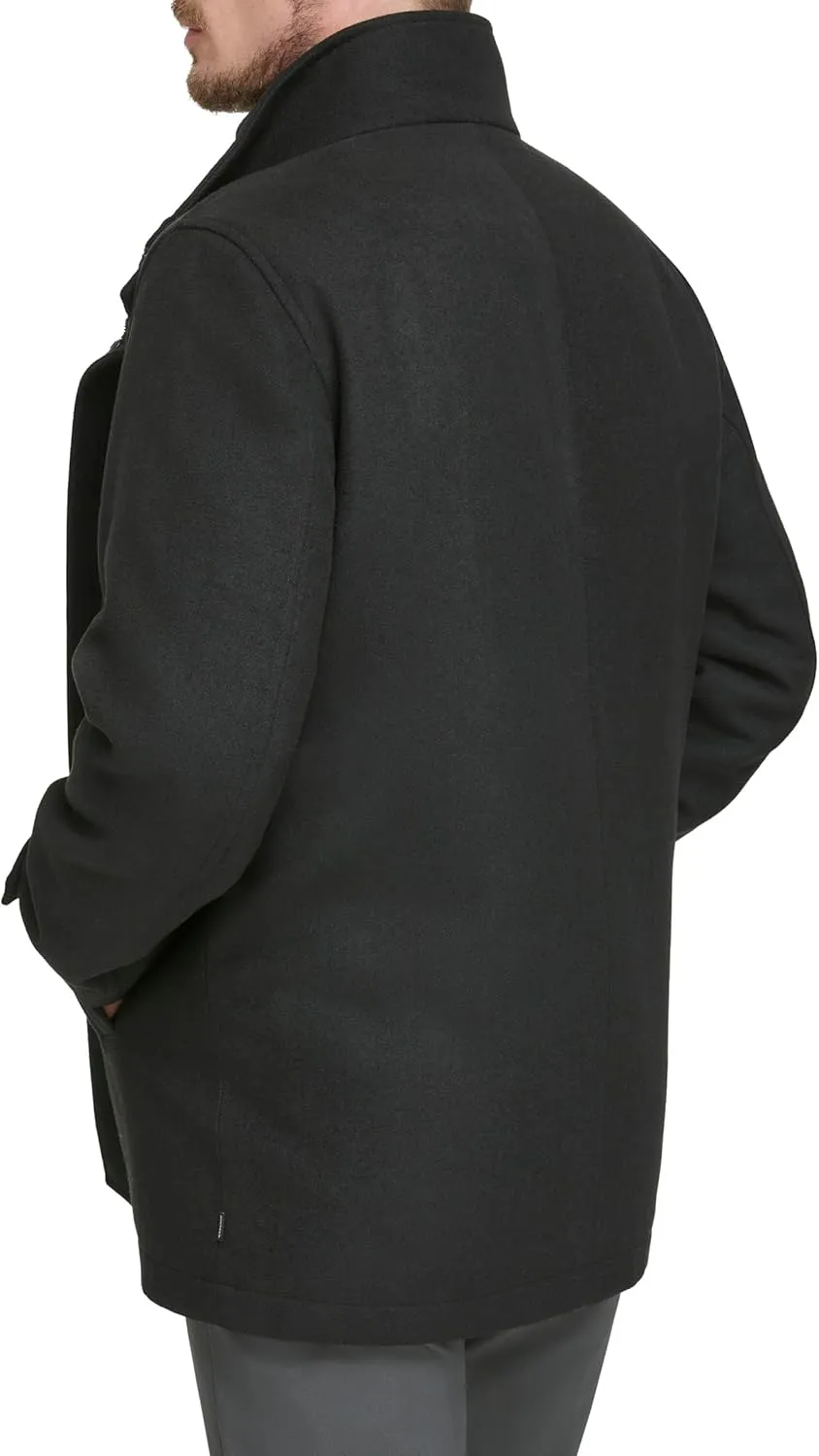Dockers Men's Wool Melton Two Pocket Full Length Duffle Coat