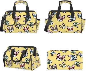 Dog Animals Theme Tool Bag with Shoulder Strap Organizer Pockets Tools Tote Bags for Men Women Adult Toolbag for Car Home Work Travel Storage