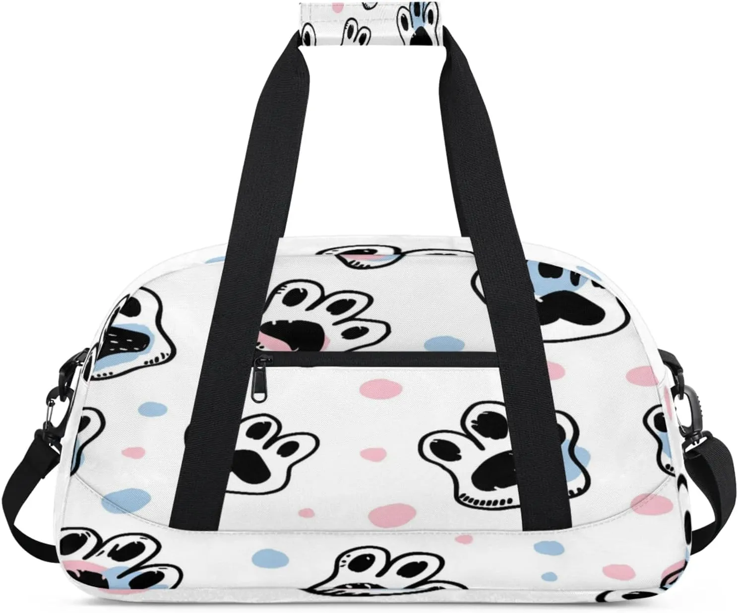 Dog Paw Print Gym Bag for Women Men, Sports Travel Duffel Bag Lightweight Workout Bag Carry On Overnight Weekender Bag