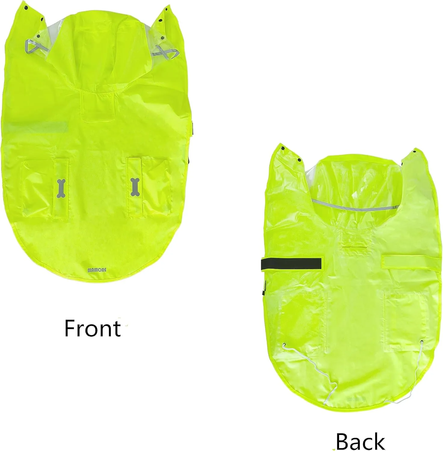 Dog Raincoat Waterproof Rain Poncho with Hoodie, High Reflective Adjustable Pet Rain Jacket with Leash Hole for Small Medium and Large Dogs (Fluorescent Green, XX-Large)