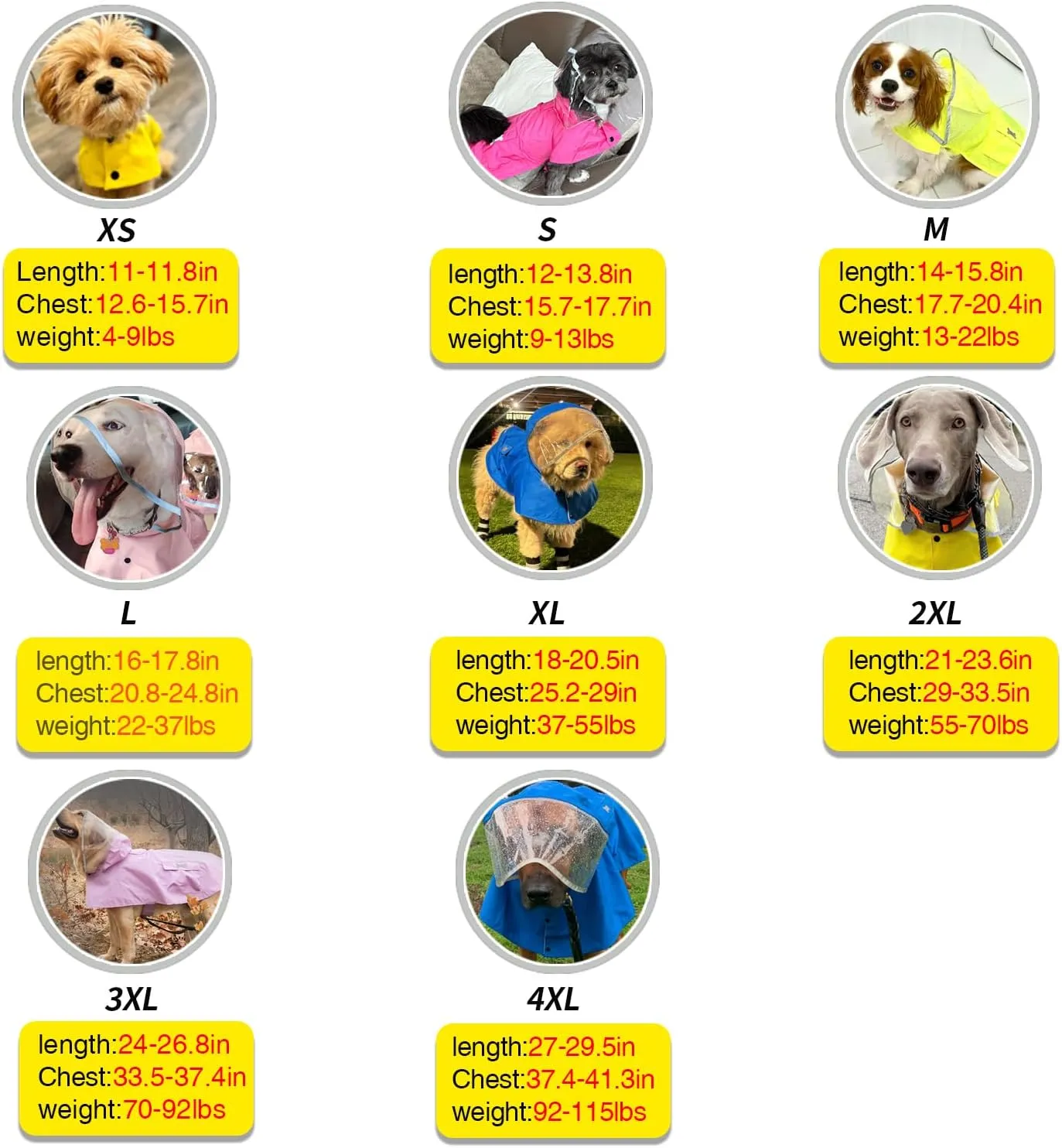 Dog Raincoat Waterproof Rain Poncho with Hoodie, High Reflective Adjustable Pet Rain Jacket with Leash Hole for Small Medium and Large Dogs (Fluorescent Green, XX-Large)