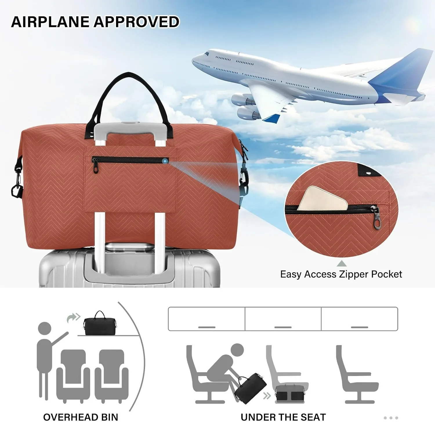DOMIKING Dark Red Travel Duffle Bag Foldable Weekender Overnight Bags for Women Men Carry On Luggage Bag Personal Item Travel Bag with Toiletry Bag for Yoga Business Travel, 2 Pcs